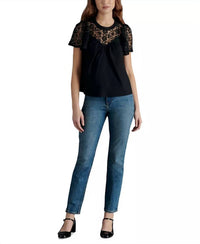 STEVE MADDEN Fraisa Short Sleeve Top in black - women's blouse - view 4