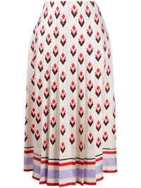 Valentino - Pleated Graphic Print Skirt