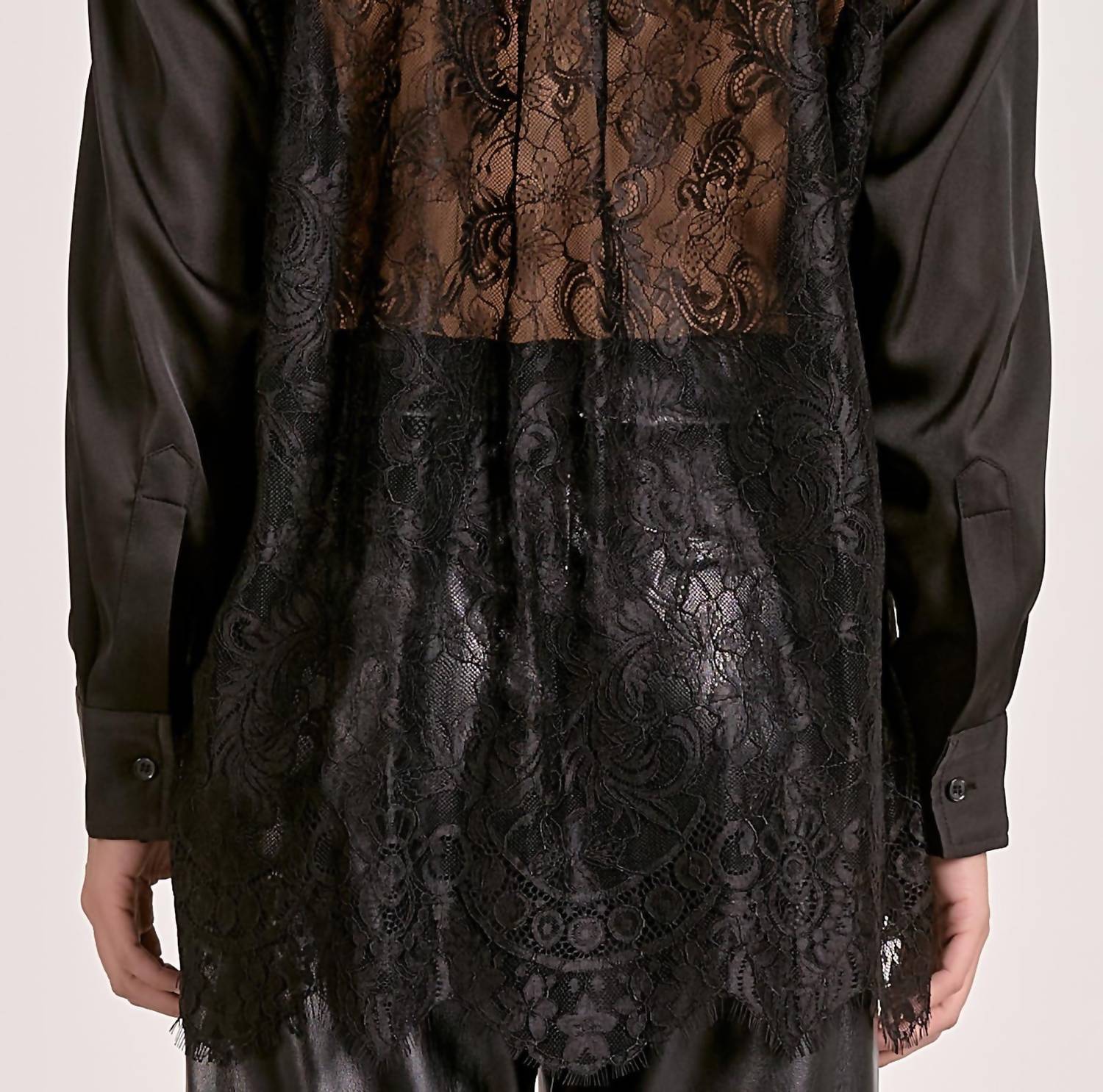 Elan - Button-down Lace Back Top