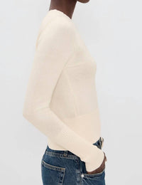 DL1961 - Women's Lunne Sweater in ivory - women's sweater - detail view