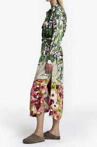 Smythe Tailored Shirt Dress in garden floral - women's dress - detail view