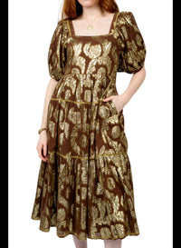 Ivy Jane - Metallic Roses Midi Dress