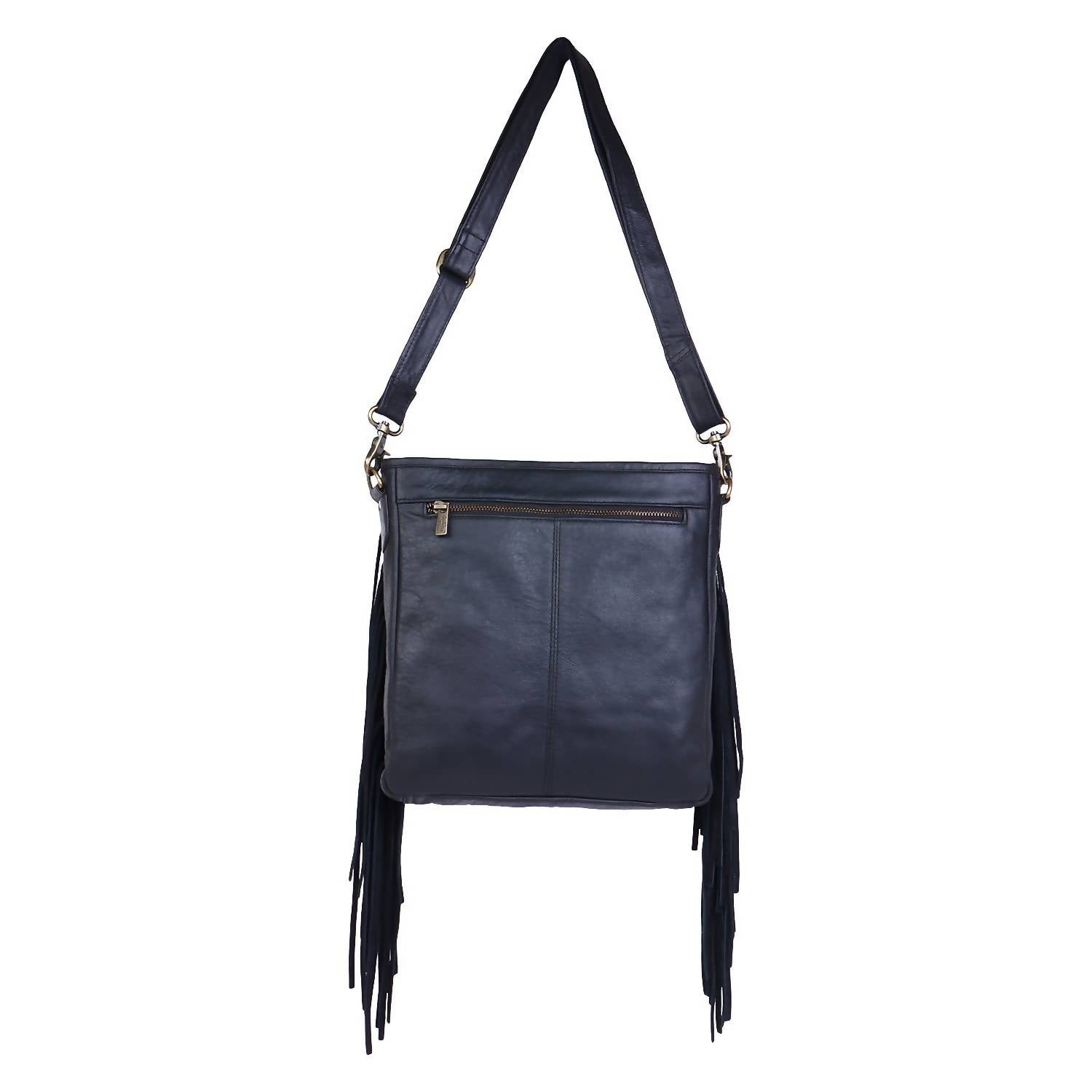 Sixtease Bags - Women's Leather Fringed Crossbody