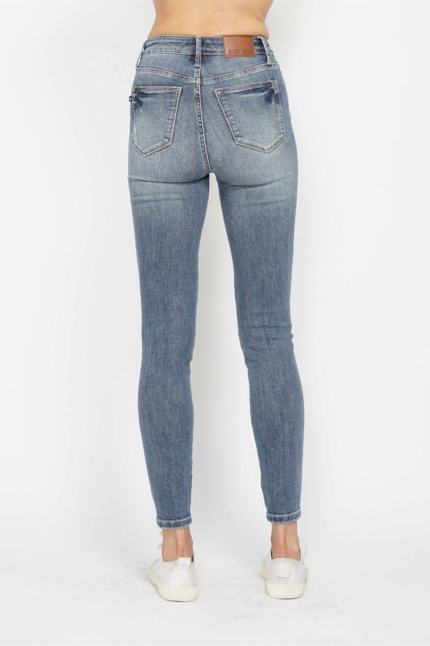 Judy Blue - High Waist Tummy Control Contrast Wash Skinny Jeans