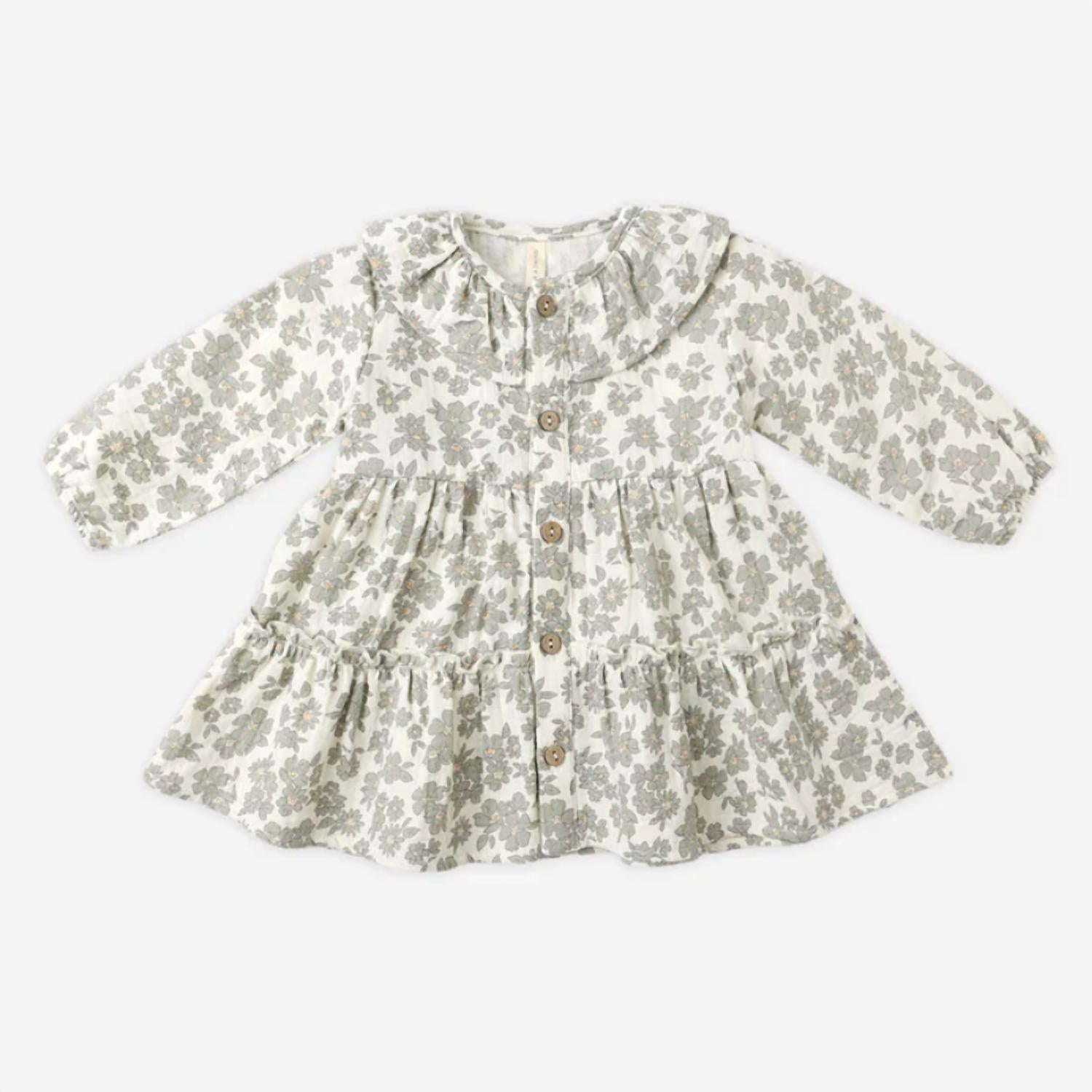 Quincy Mae - Girl's Ruffle Collar Button Dress