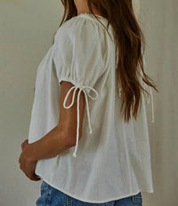 By Together - Charmed Tie Detail Sleeve Top