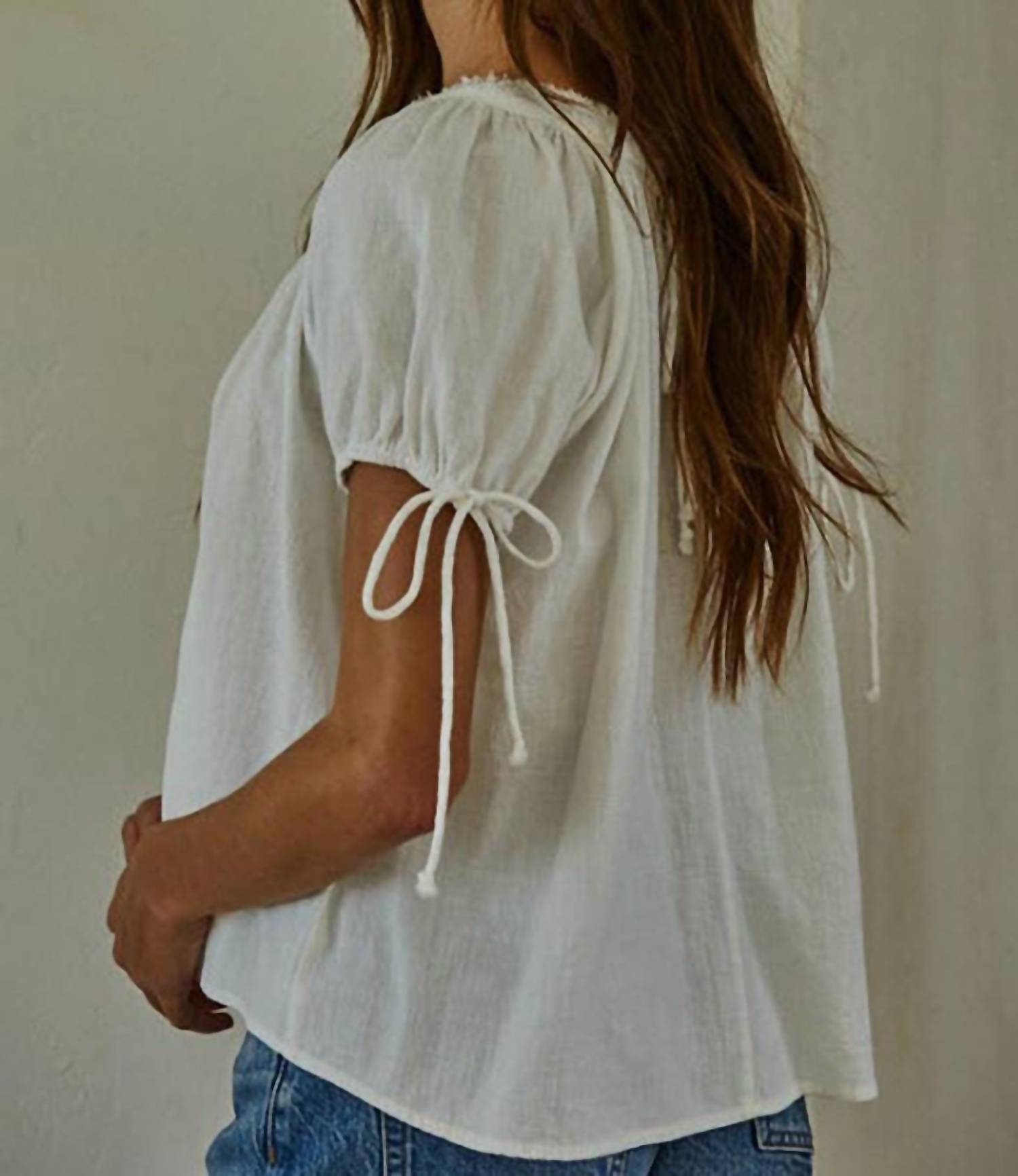 By Together - Charmed Tie Detail Sleeve Top