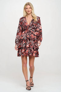 Meet Me In Santorini - Long Sleeve Ruffle Dress