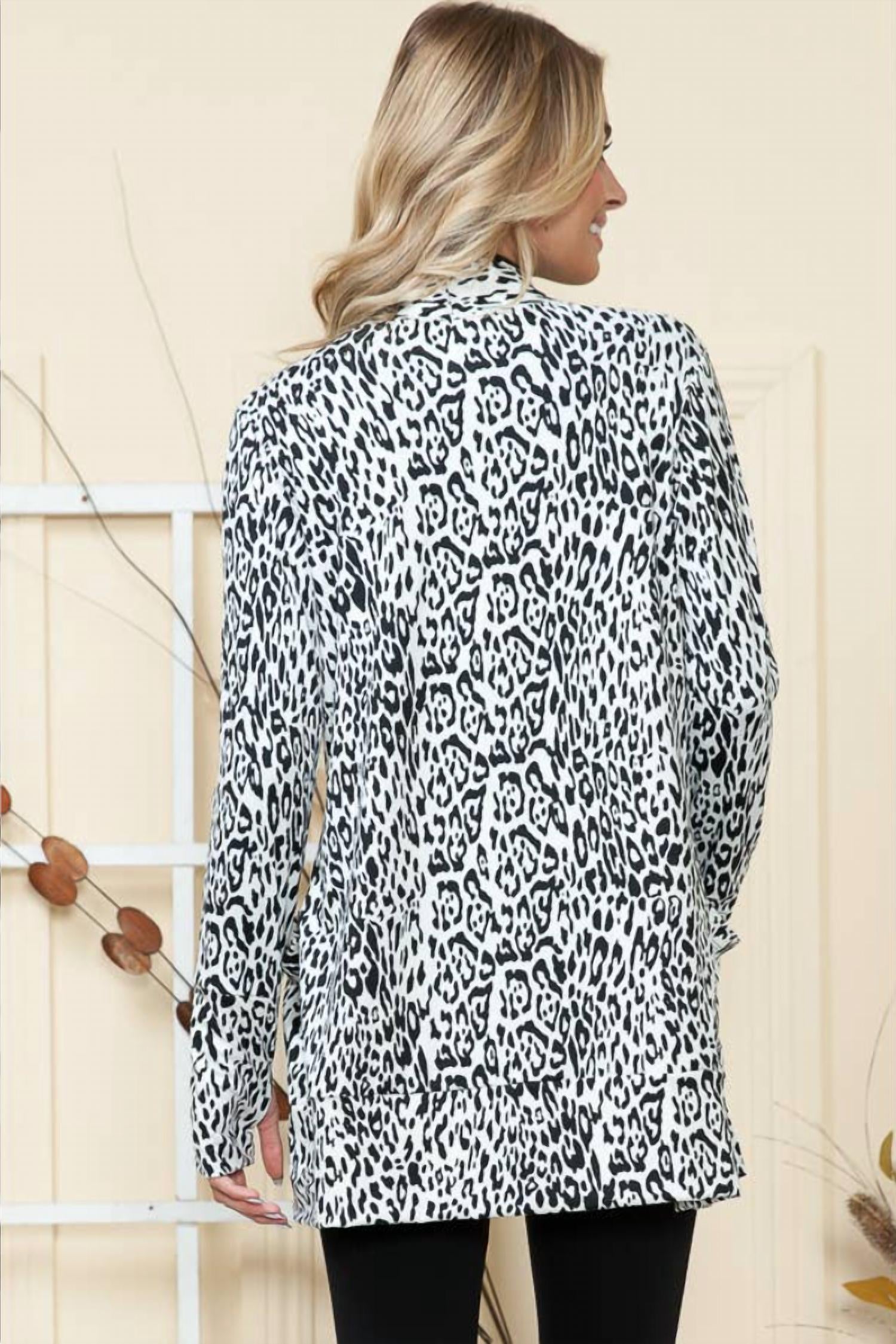 Burgundy Apparel - Animal Print Cardigan