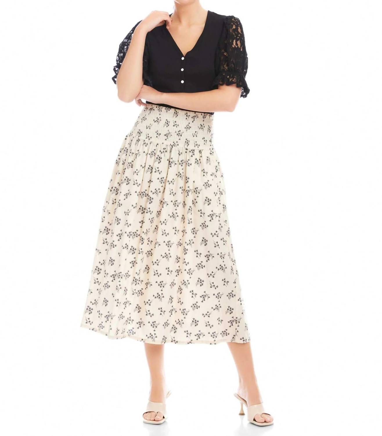 Fifteen Twenty - Rhea Smocked Waist Skirt