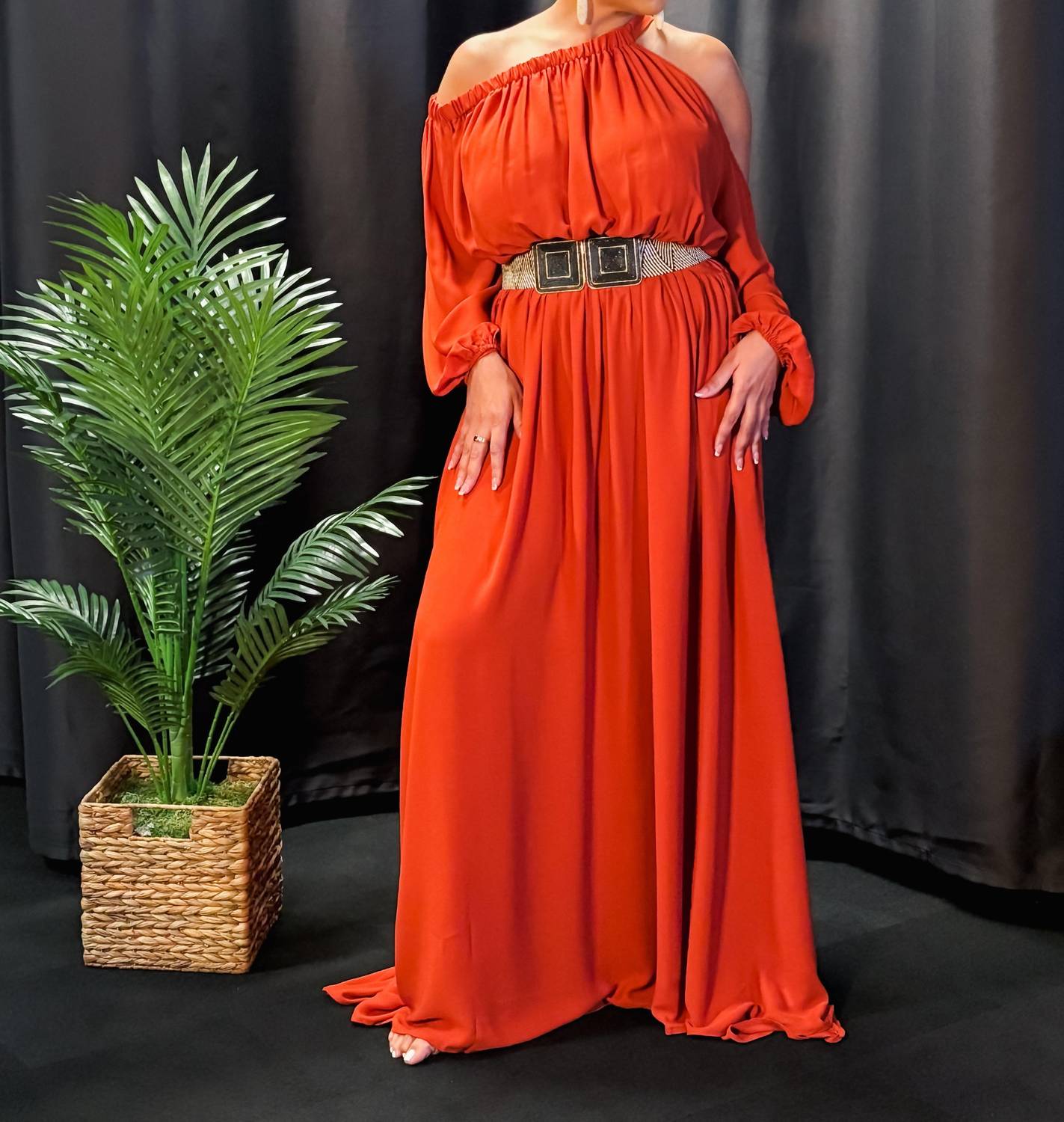 Nina Cheyenne - Rust Radiance Maxi Dress