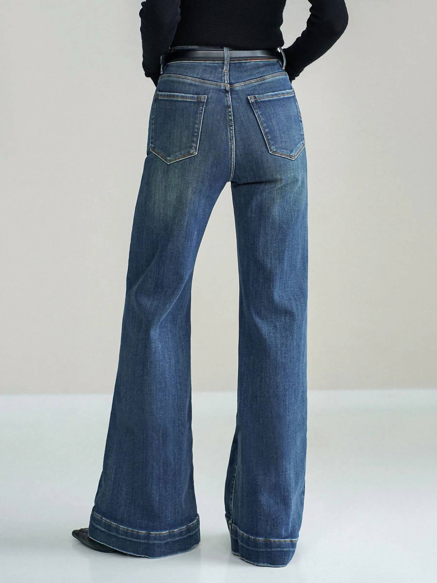 Commense - Mid-waist Bootcut Denim Jeans