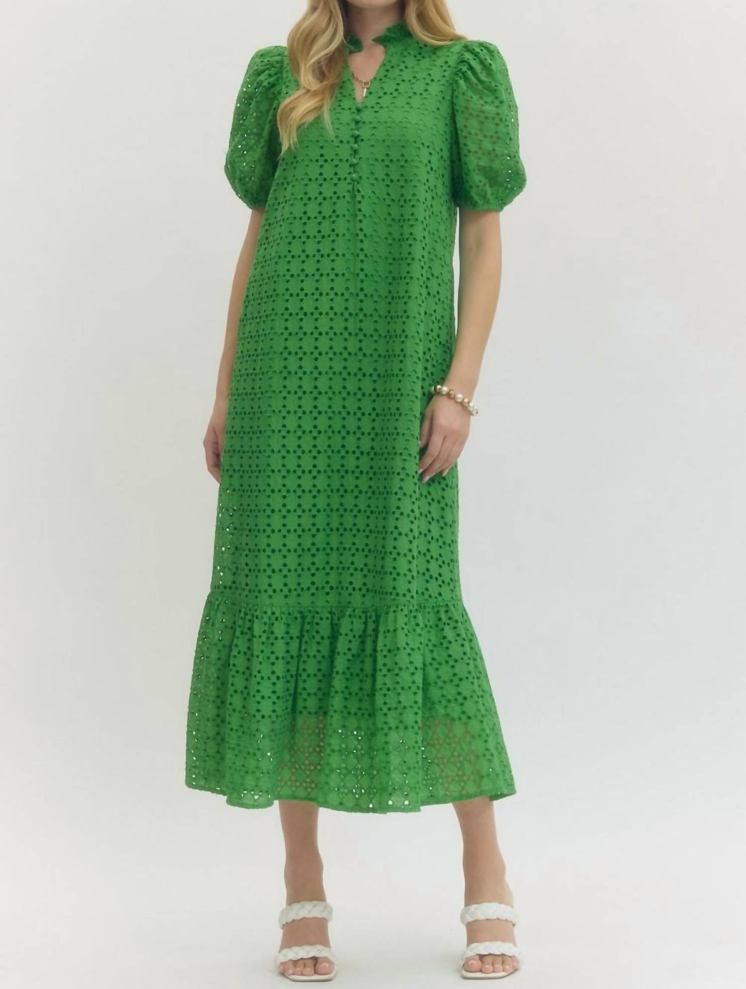 Entro - Happy Are We Eyelet Maxi Dress