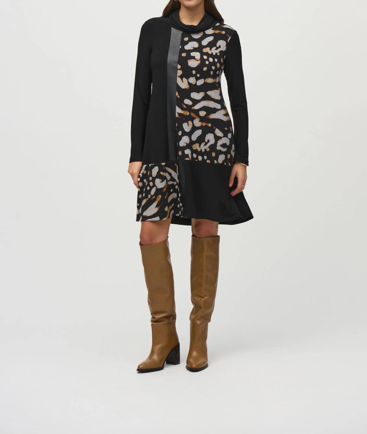 Joseph Ribkoff - Cowl Neck A-line Dress