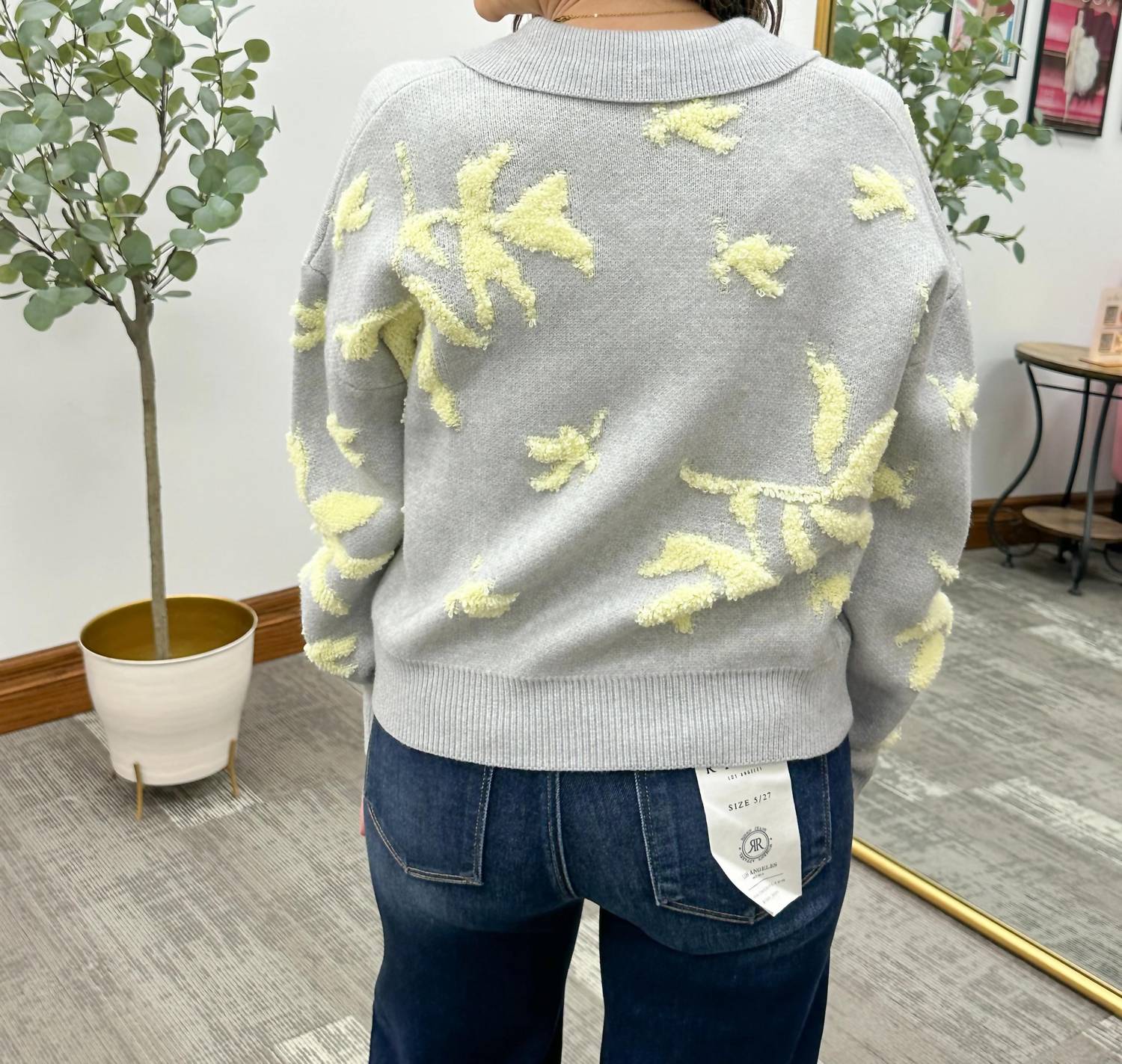 Mystree - Aria Floral Collared Sweater