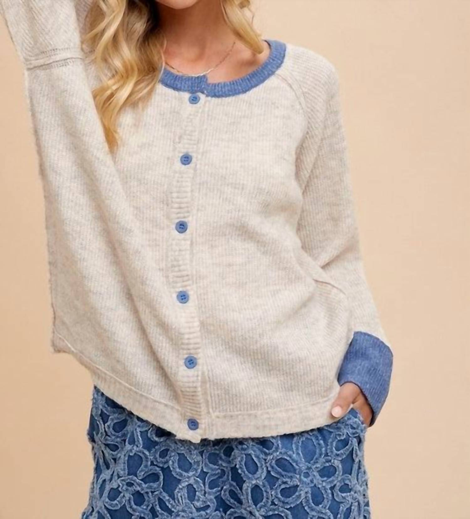 Anniewear - Rae Loose Fit Ribbed Cardigan