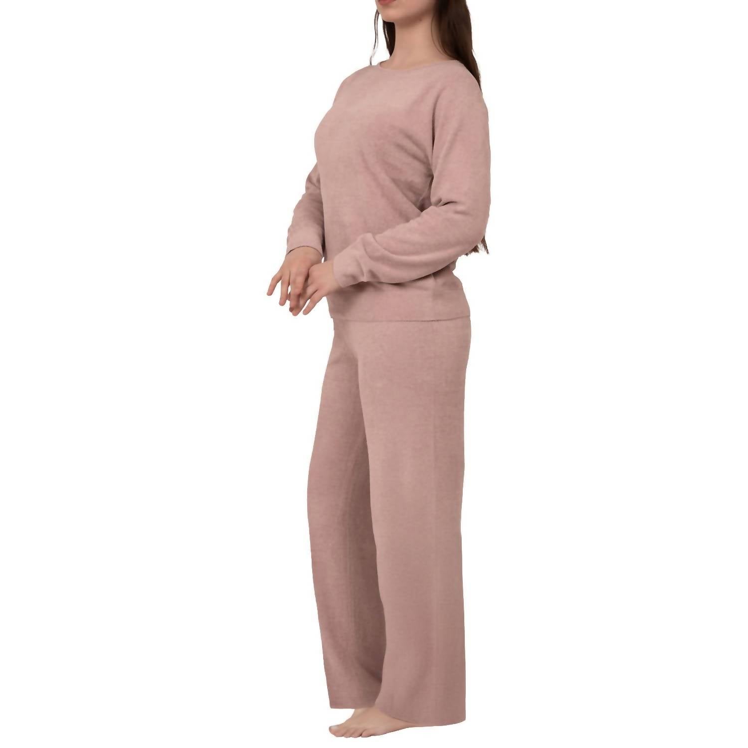 Barefoot Dreams - Jersey Roll Pullover & Wide Leg Pant