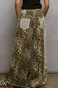 Pol - Patched Wide Leg Denim Pants