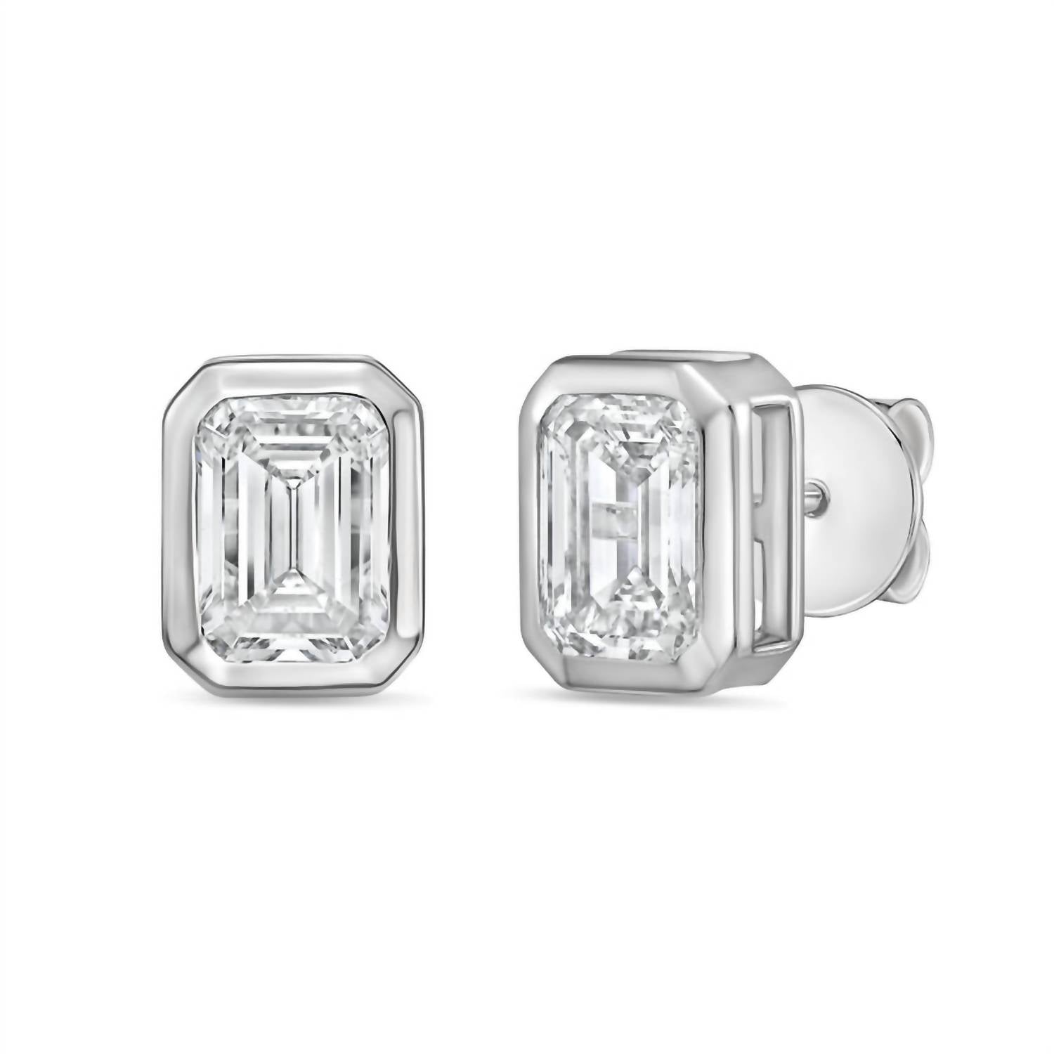 Diana M Jewels - Women's Emerald Lab-grown Diamond Stud Earrings (8.00 Tcw) - Elegant Plus