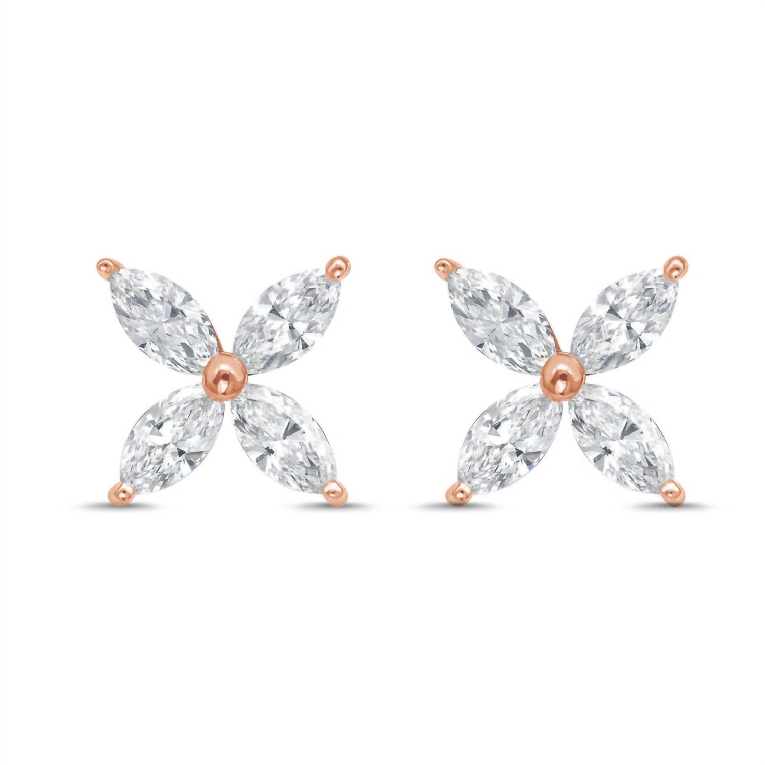 Diana M Jewels - Women's Marquise Lab-grown Diamond Stud Earrings (1.00 Tcw) - Delicate