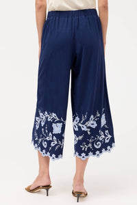 Johnny Was ADDELINE KNIT CULOTTE PANT in navy - women's pants - view 4