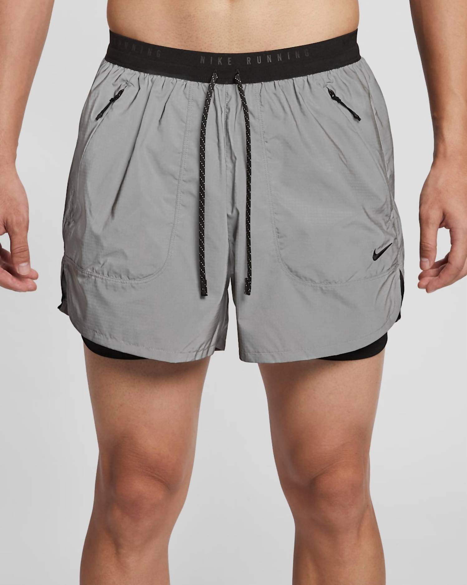 NIKE 2-in-1 Reflective Running Shorts in 1 reflective running shorts in grey - men's shorts