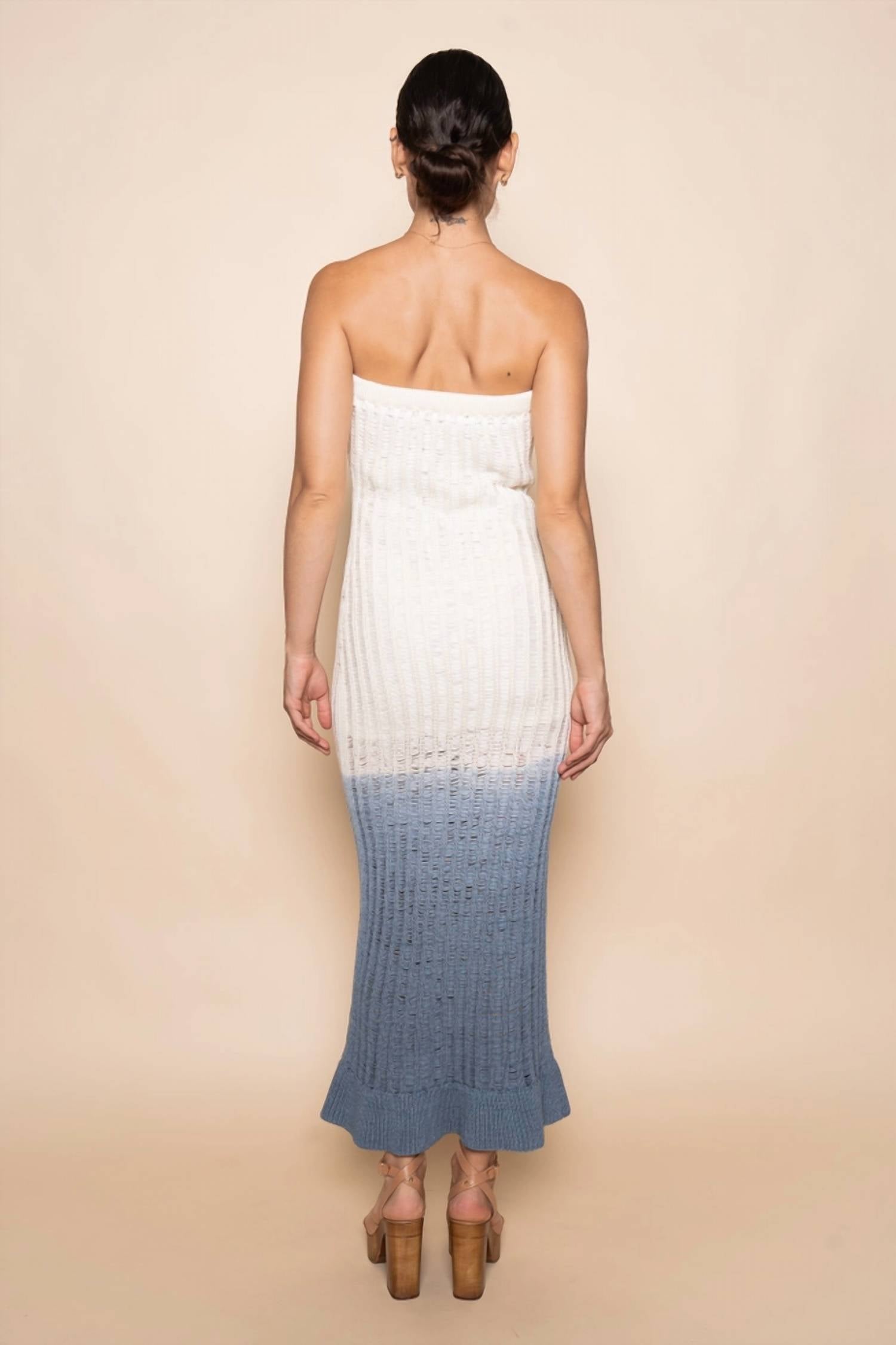 Fore Collection - Strapless Knitted Ombre Maxi Dress
