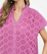 Umgee - Lace Button Front Top