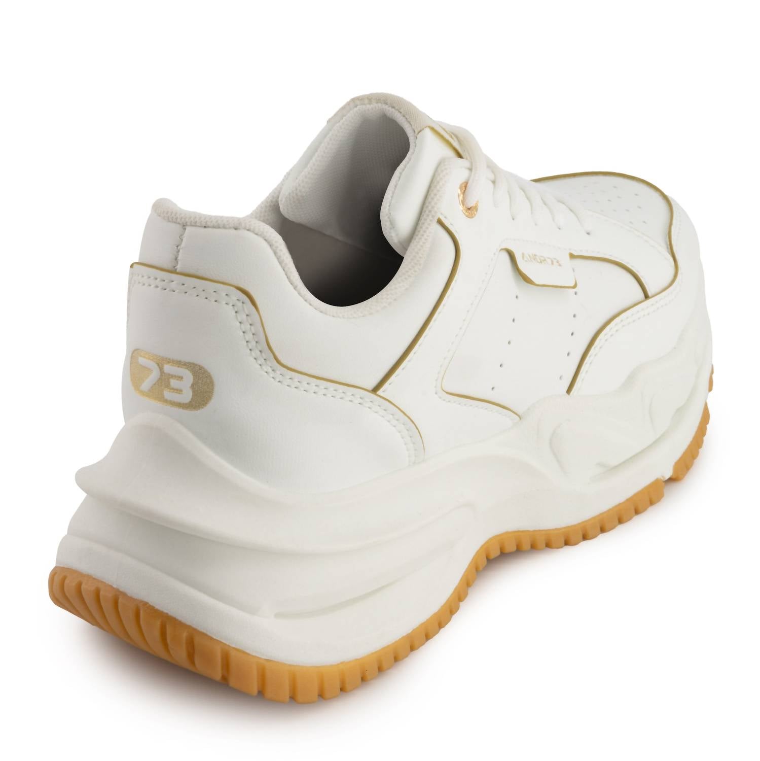 Andrea Women’s Fashion Platform Sneakers With Elevated Sole in white - women's sneaker - alternate view