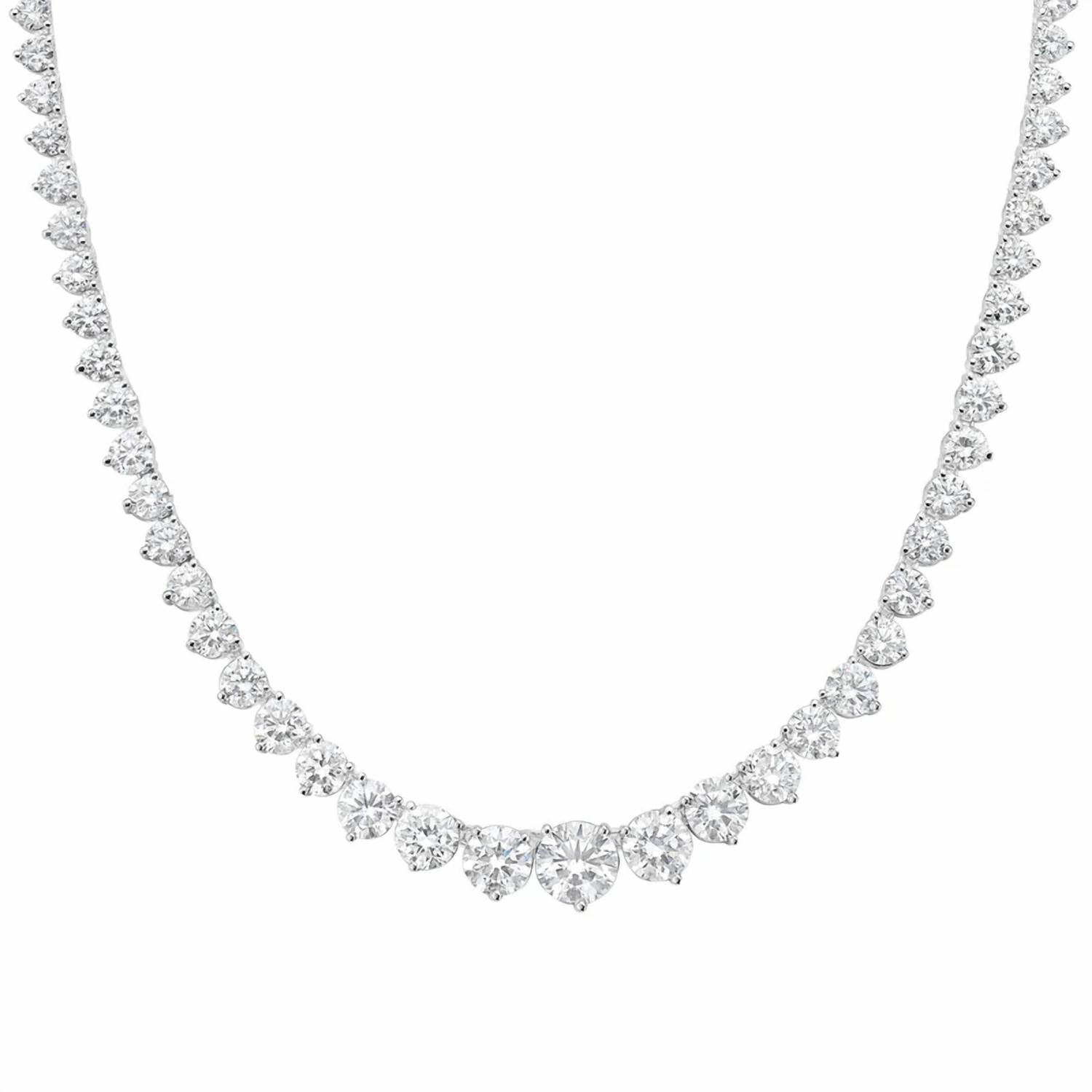 Diana M Jewels - Women's Bold 10.28 Carat Diamond Tennis Necklace