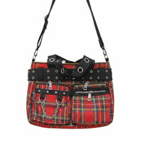 Orchid Bloom - Women's Plaid Gothic Handbag