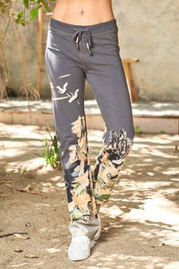 Paparazzi - Stretch French Terry Crane Print Lounge Pant