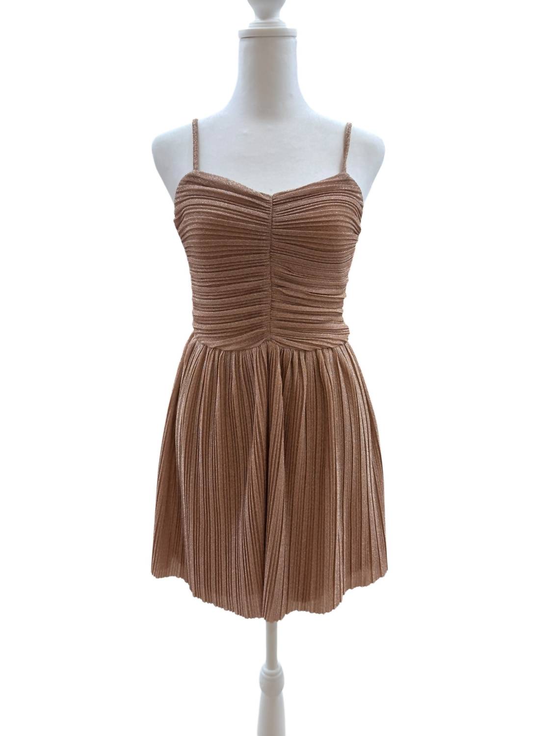 Katie J NYC Junior Sabrina Dress in nude shimmer - kids' dress - detail view