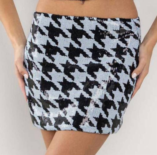 Better Be - Houndstooth Sequin Skirt