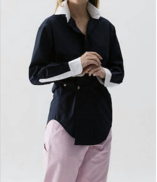 Cissa - Men's Shirt Contrast Long Sleeve Shirt