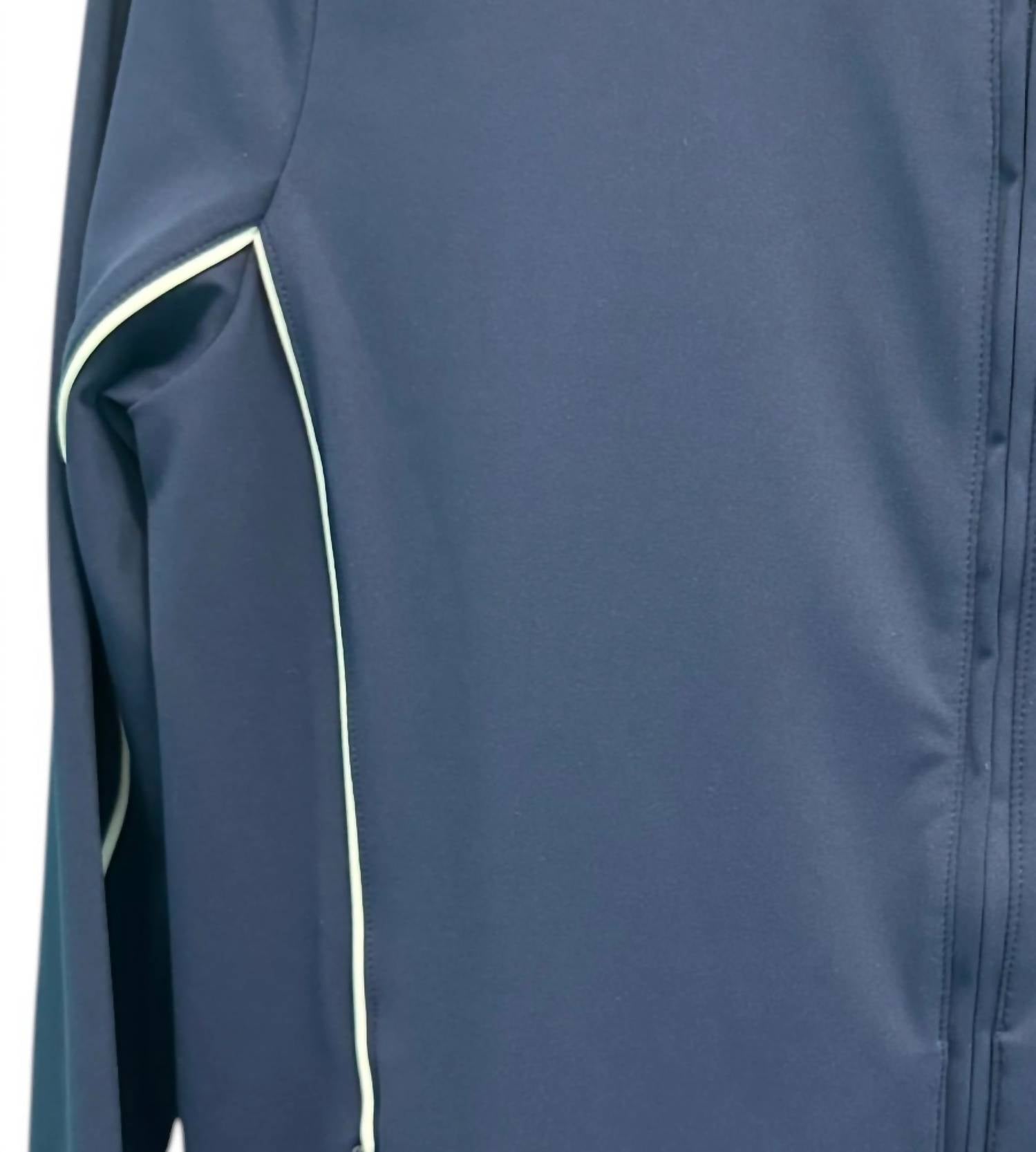 vineyard vines Women's Interlock Scallop Trim Jacket in nautical navy - women's jacket - detail view