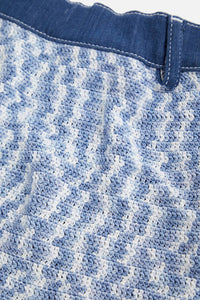 My Beachy Side Muse Crochet Mini Shorts in blue white - women's shorts - view 7
