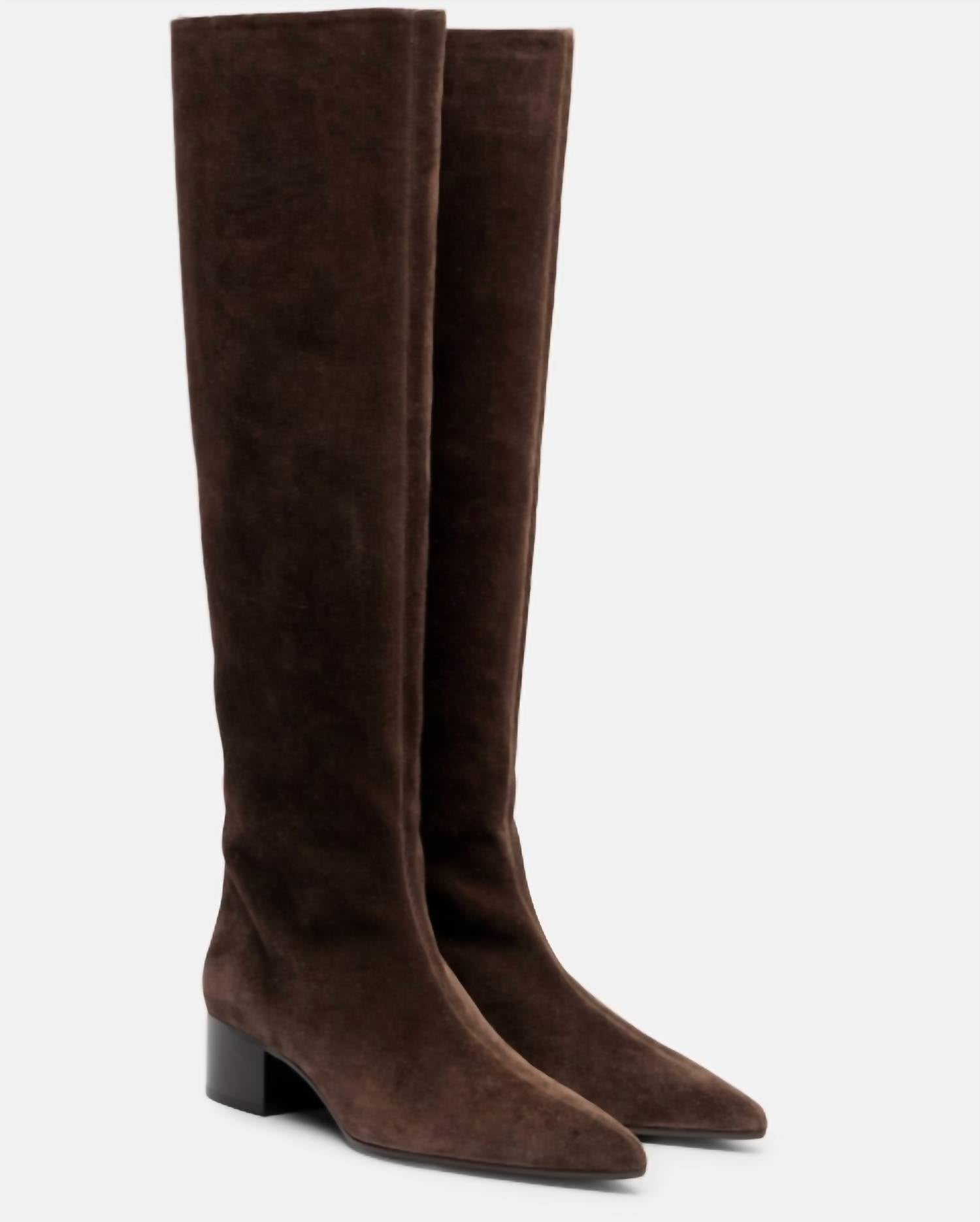 Khaite Women's Andee 40 Knee Boot in ebano - women's shoe