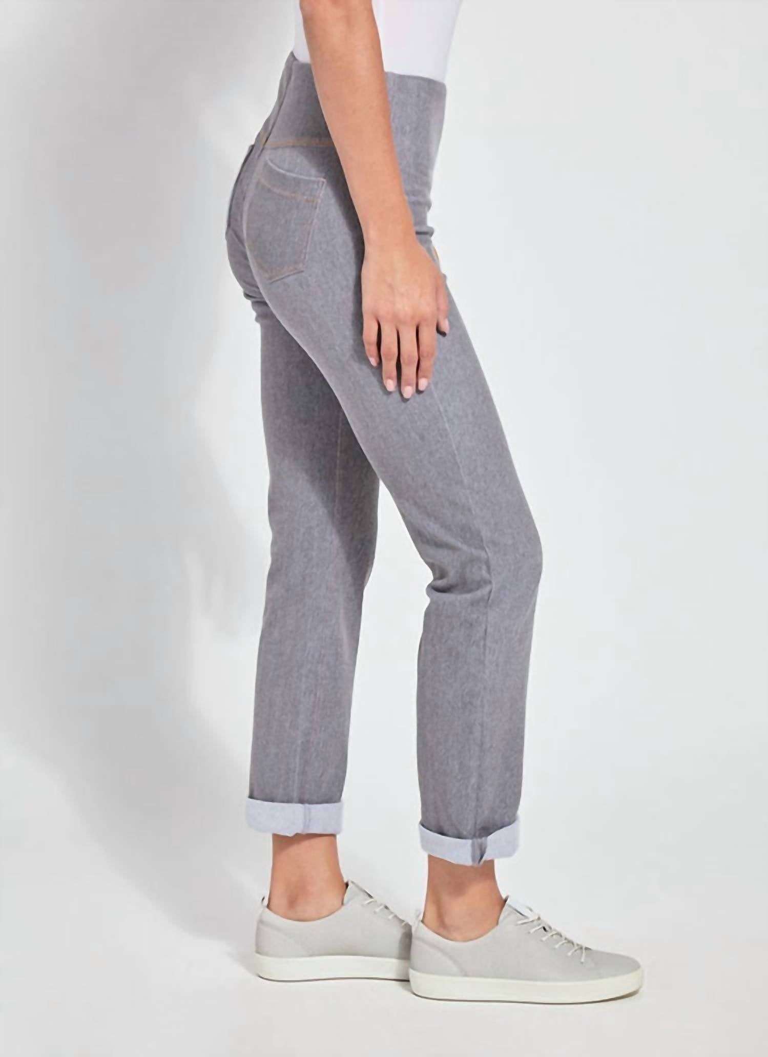 Lysse Boyfriend Leggings in uptown grey - women's pants - detail view