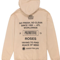 Primitive Unisex - Outkast Stripes Pullover Hoodie in sand - men's shirt - detail view