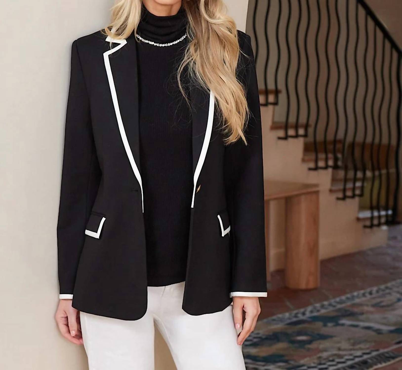 Karen Kane - Cristiana Contrast Ponte Knit Blazer