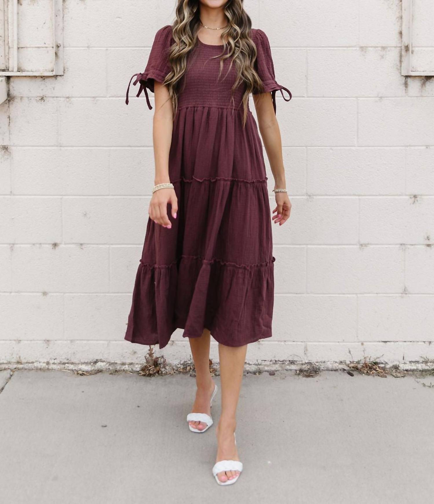 Mikarose Remington Midi Dress in brown - women's dress