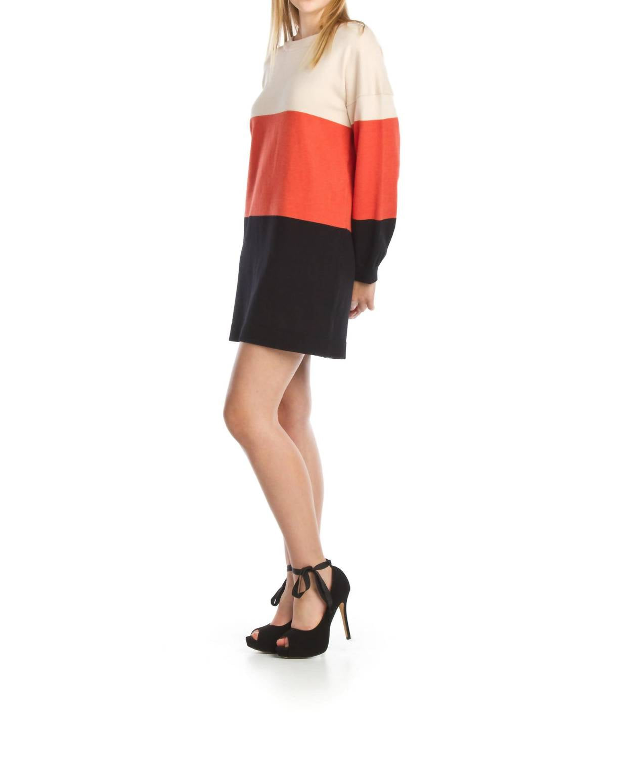 Papillon - Color Blocked Sweater Dress