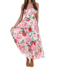 One & Only - Women's Afternoon Garden Stroll Strapless Maxi Dress