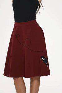 Orchid Bloom - Embroidered Poodle Swing Skirt