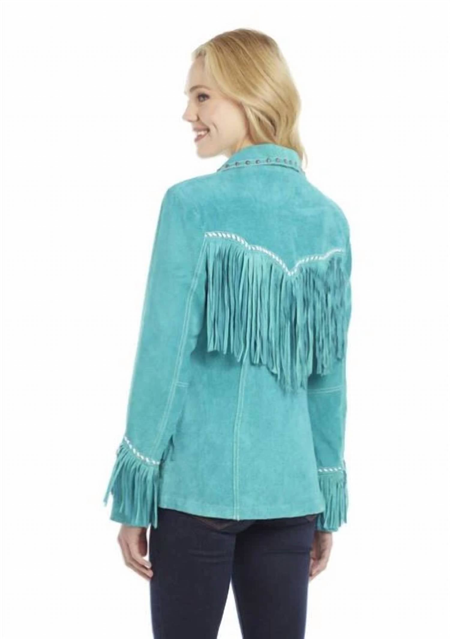 Cripple Creek - Women's Suede Studded Zip Front Jacket