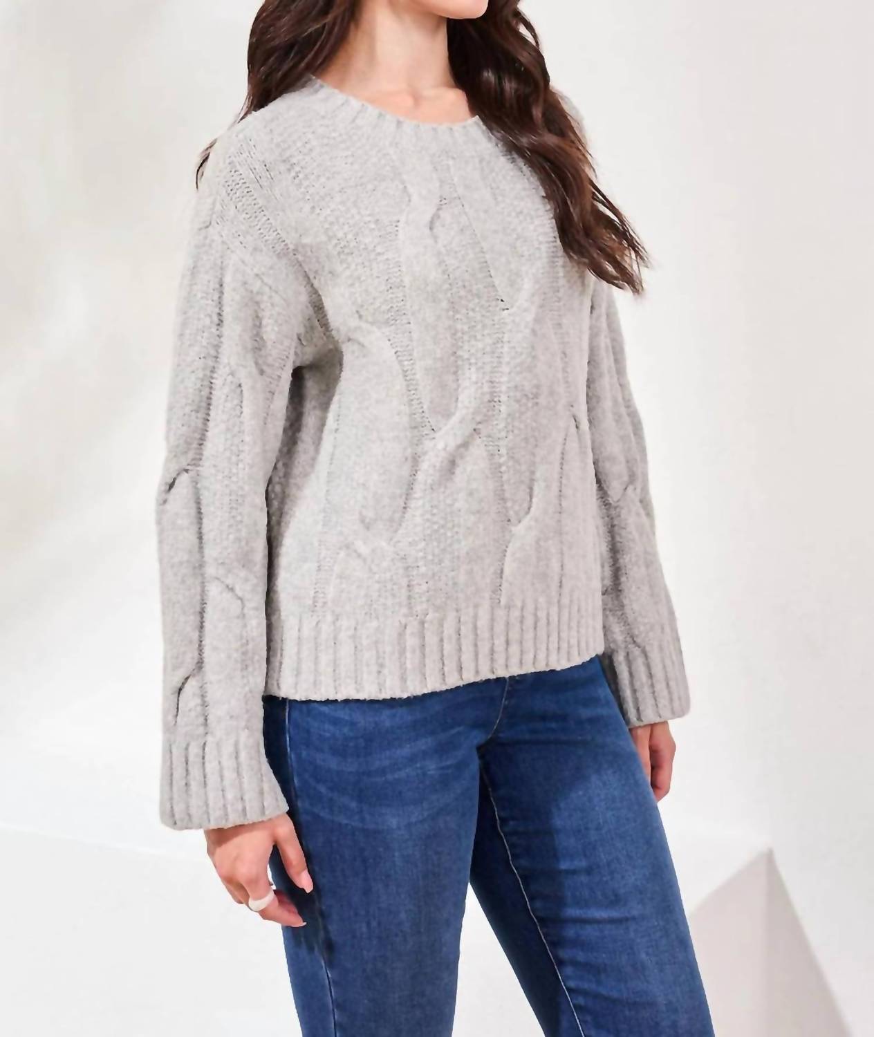 Tribal - Cable-knit Textured Crewneck Sweater