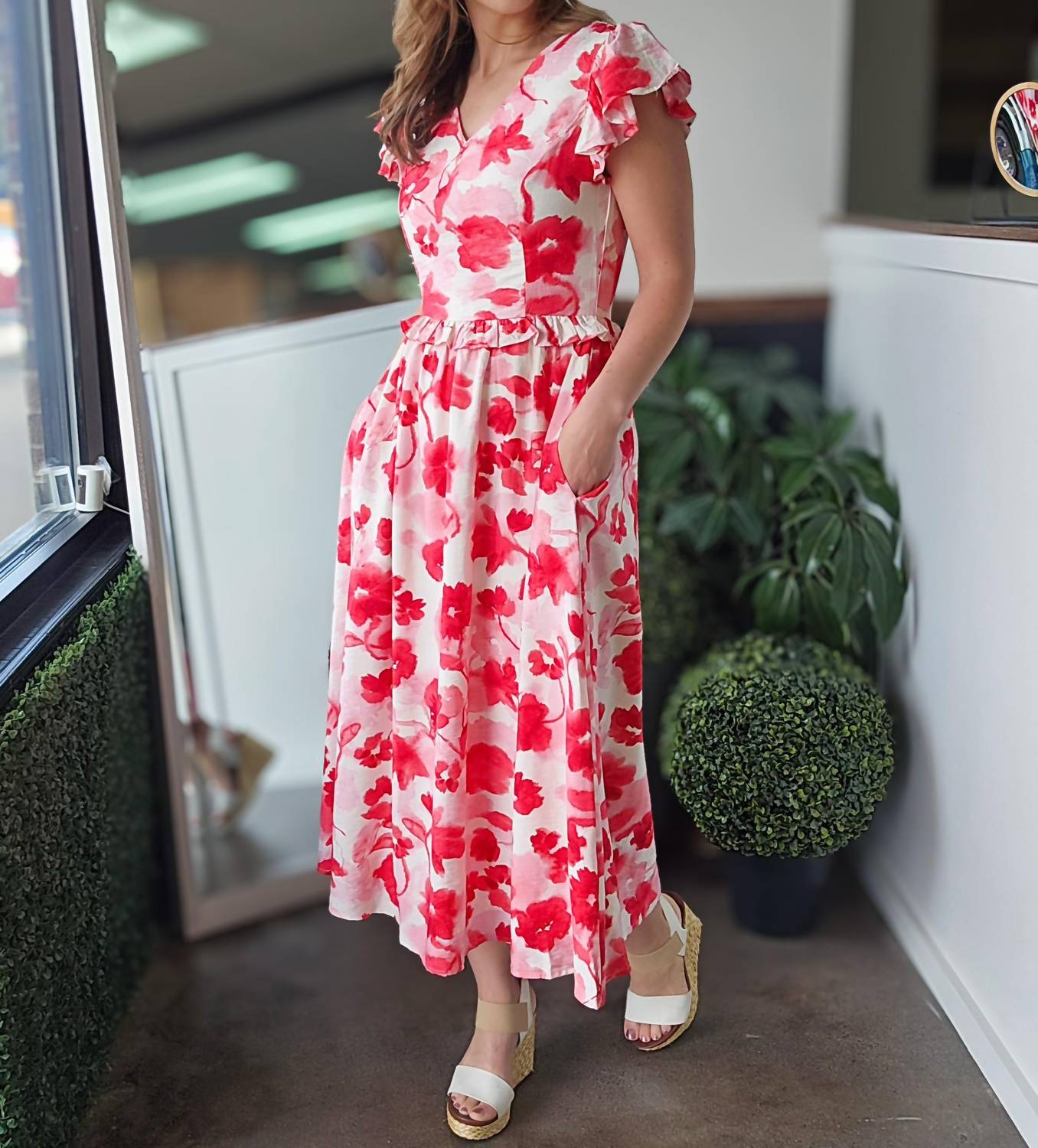 In February Lana Dress in vibrant red - women's dress - view 5