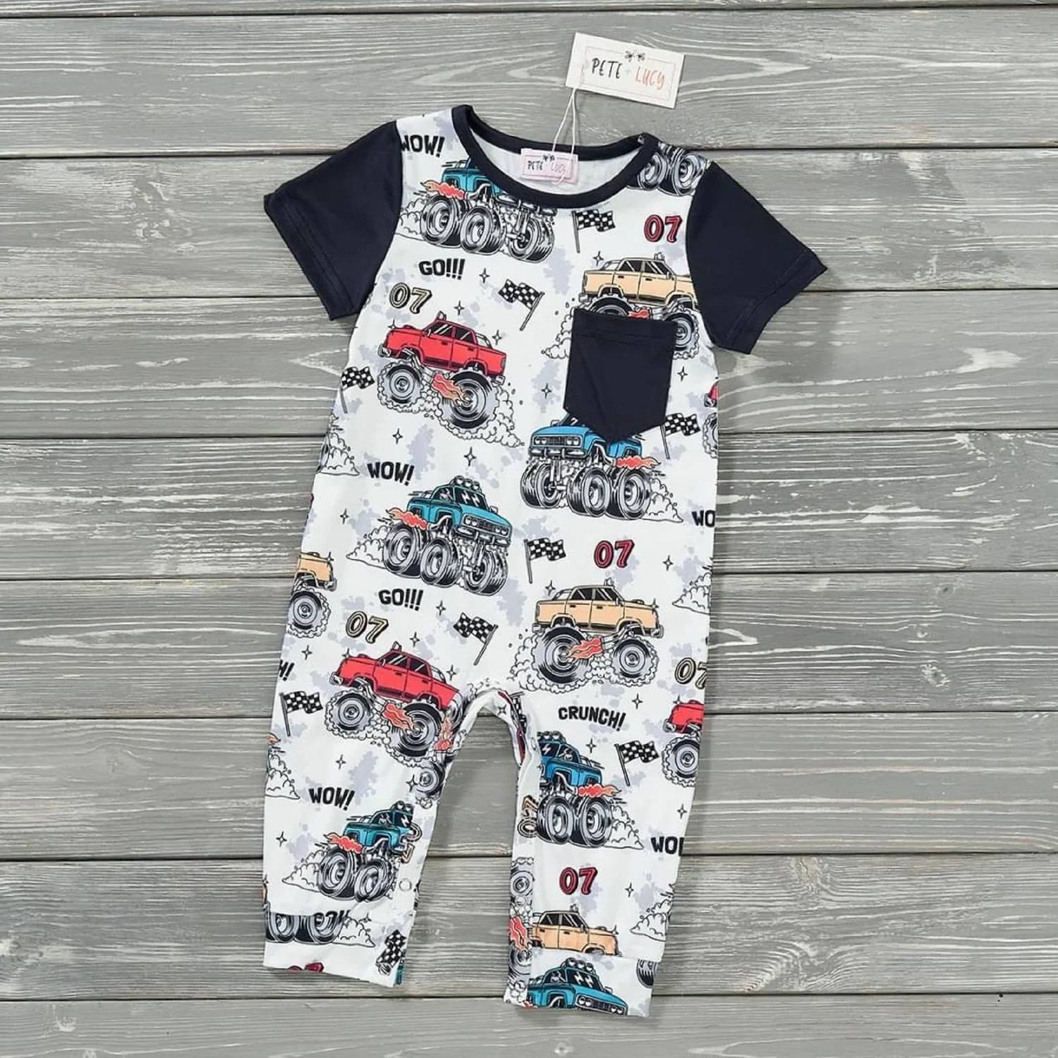 Pete + Lucy - Boys Mud Mayhem Romper