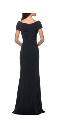 La Femme - Off The Shoulder Jersey Dress With Ruching